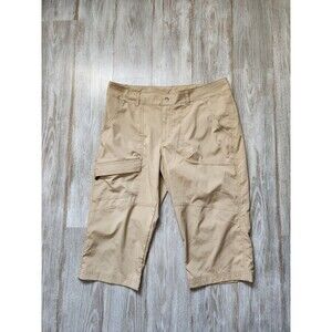 Columbia Omni Shield Advanced Repellency Tan Cargo Capris Womens Sz 14x18 EUC